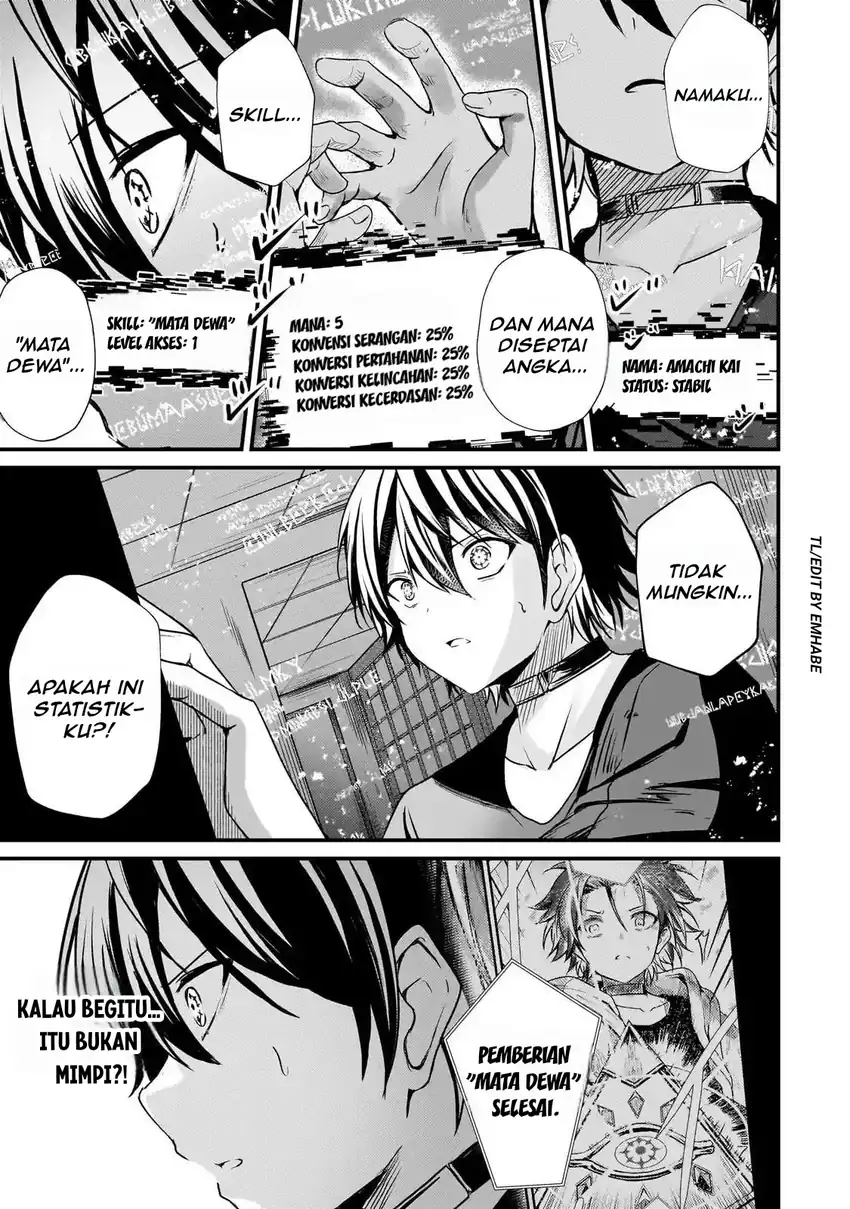 Hai no Sekai wa Kami no Me de Irozuku: Ore dake Mieru Status de, Saijaku kara Saikyou e Kakeagaru chapter 9 halaman 4